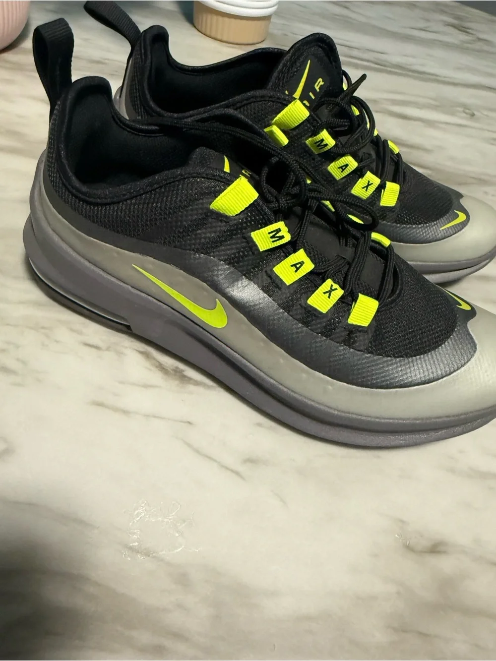 Nike Kids Black and Neon Yellow/Green Athletic Sneakers